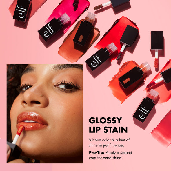 Pro tip for e.l.f. Glossy Lip Stain. Apply a second coat for extra shine.