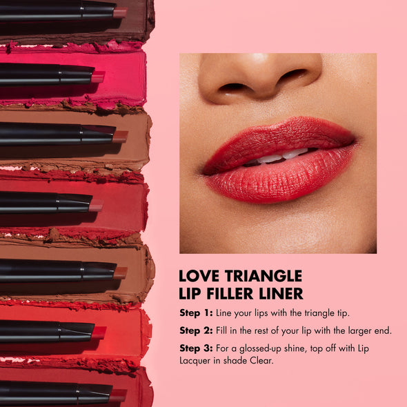Step breakdown on how Model Lip Shots of Love Triangle Lip Flller Liner